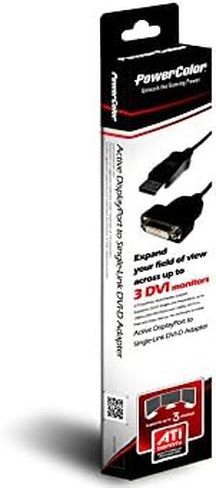 PowerColor Active DisplayPort to Single-Link DVI-D Adaptor Graphics Cards DP to SL DVI Adapter in Saudi Arabia
