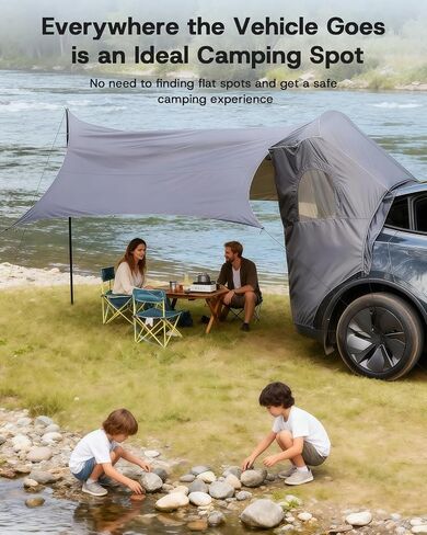 Tailgate Camping Tent with Canopy for Tesla Model Y 2020-2024 in Saudi Arabia