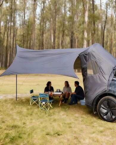Tailgate Camping Tent with Canopy for Tesla Model Y 2020-2024 in Saudi Arabia
