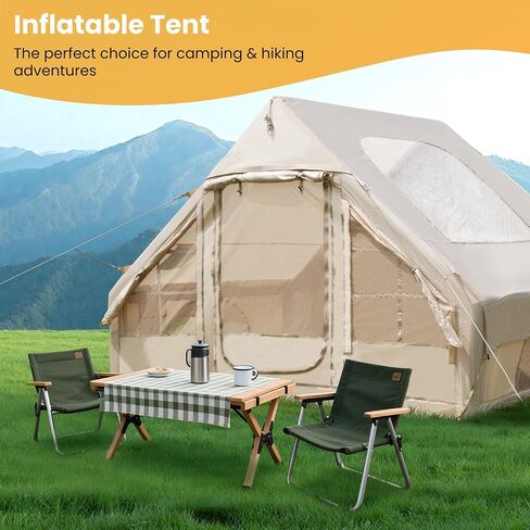 KING&DUKE Inflatable Tent, 4-6 Person Glamping Tent with Pump and Canopy in Saudi Arabia