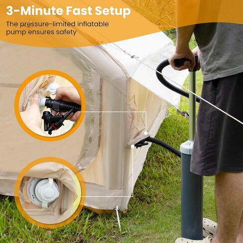 KING&DUKE Inflatable Tent, 4-6 Person Glamping Tent with Pump and Canopy in Saudi Arabia