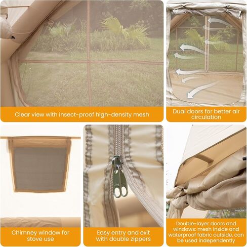 KING&DUKE Inflatable Tent, 4-6 Person Glamping Tent with Pump and Canopy in Saudi Arabia