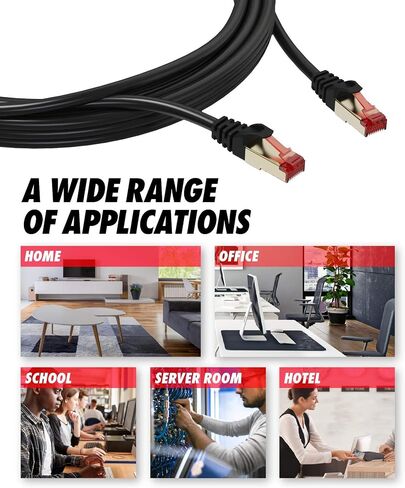 Ultra Clarity Cables Cat 8 Ethernet Cable 10 FT [2 Pack], High Speed 40 Gbps 2000Mhz Internet LAN Cable with Gold Plated RJ45 Connector, Weatherproof Ethernet Cord for Router, PC, PS5, Xbox - Black in Saudi Arabia