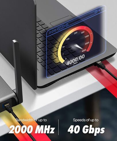 Ultra Clarity Cables Cat 8 Ethernet Cable 10 FT [2 Pack], High Speed 40 Gbps 2000Mhz Internet LAN Cable with Gold Plated RJ45 Connector, Weatherproof Ethernet Cord for Router, PC, PS5, Xbox - Black in Saudi Arabia