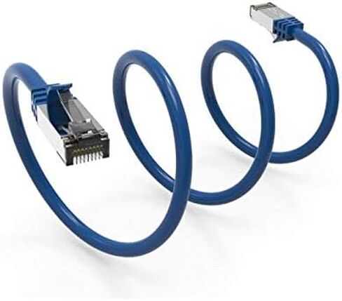 60CAT8-10-26BU Cat8 Ethernet Cable 10 feet Slim Series - Blue | 2GHz, 40G, S/FTP - Shielded 40Gbps 2000Mhz SFTP Patch Cord,Cat8 RJ45 Cable - in Wall, Outdoor for Router, Modem, etc. in Saudi Arabia