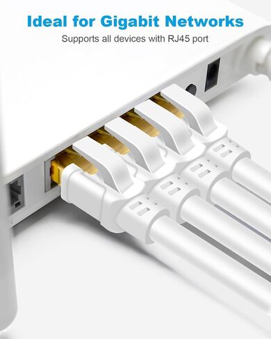 DDMALL Cat 8 Ethernet Cable 33FT, 40Gbps Round Internet Cable (33ft, White) in Kuwait