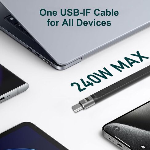 Short USB C Cable with Keychain Total 4-Packs, (5inch) Thunderbolt 4 USB 4 Cable with 40Gbps Data Transfer 240W PD Fast Charging 8K@60Hz, Compatible for iPhone17 Pro Max in Kuwait