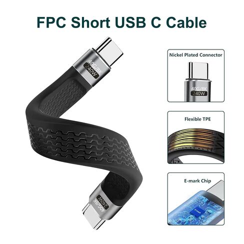 Short USB C Cable with Keychain Total 4-Packs, (5inch) Thunderbolt 4 USB 4 Cable with 40Gbps Data Transfer 240W PD Fast Charging 8K@60Hz, Compatible for iPhone17 Pro Max in Kuwait