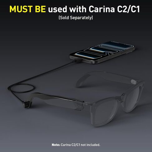 Carina C2 Battery Pack for RayBan Meta Wayfarer Large 53-22-155 + Magnetic Charging Cable 3.7 Feet in Saudi Arabia