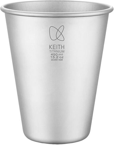 Keith Titanium Beer Mug Camping Pot Wide Mouth Mug Lightweight Stackable Suitable for Camping Barbecues Pub Visits and Cold Drinks (15.2, Fluid Ounces) in Kuwait