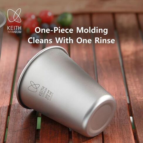 Keith Titanium Beer Mug Camping Pot Wide Mouth Mug Lightweight Stackable Suitable for Camping Barbecues Pub Visits and Cold Drinks (15.2, Fluid Ounces) in Kuwait