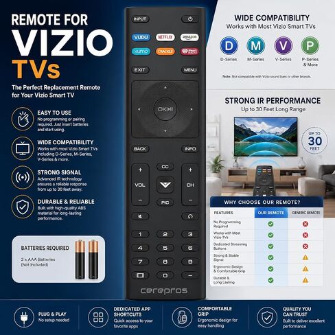 جهاز التحكم عن بعد للتلفزيون البديل لجميع أجهزة تلفزيون VIZIO in Kuwait