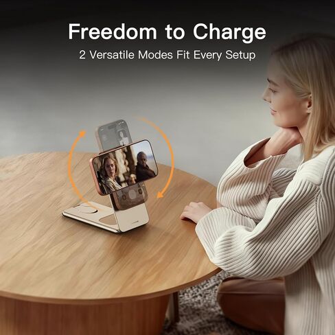 ANJANK Foldable Magnetic Charger, 25W 3 in 1 Wireless Charging Station, Qi2.2 Fast Charger, Aluminum Alloy Cooling Charger Stand for iPhone17/16/15 Pro Max, Apple Watch, AirPods(45W Adapter),Ultrathin in Kuwait