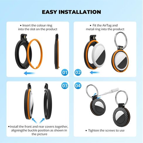 4 Pack for AirTag Holder with Keychain Ring, Upgradeed Scratch Resistant in Saudi Arabia
