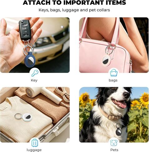 4 Pack for AirTag Holder with Keychain Ring, Upgradeed Scratch Resistant in Saudi Arabia