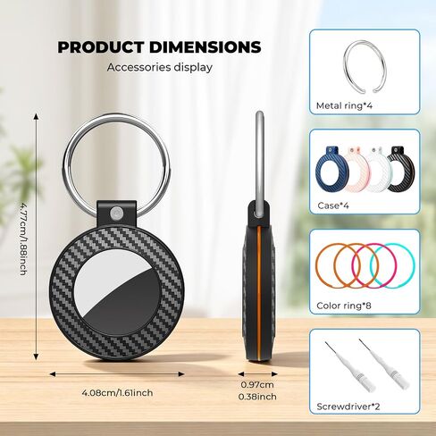 4 Pack for AirTag Holder with Keychain Ring, Upgradeed Scratch Resistant in Saudi Arabia