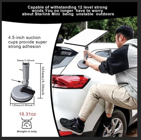 Strong Suction Starlink Mini Mounts&Cover Case,2-in-1 Stable Hailproof in Saudi Arabia