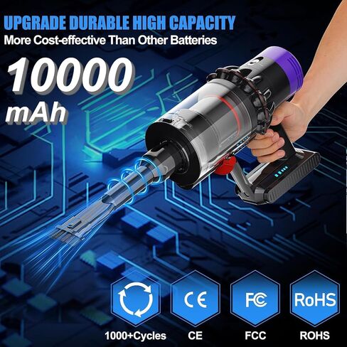 Upgraded 10000mAh Replacement for Dyson V10 Battery SV12 242151, 25.2V Battery Compatible with Dyson V10 Cyclone/Animal/Absolute/Fluffy/Motorhead Cordless Vacuum Cleaner in Kuwait