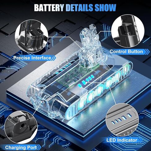 Upgraded 10000mAh Replacement for Dyson V10 Battery SV12 242151, 25.2V Battery Compatible with Dyson V10 Cyclone/Animal/Absolute/Fluffy/Motorhead Cordless Vacuum Cleaner in Kuwait