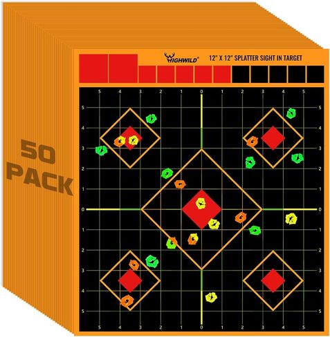 Highwild 12X12 inch Splatter Adhesive Sight in Shooting Targets - Splash Effect of Multiple Colors - Suitable for Indoor and Outdoor Shooting Range in Saudi Arabia