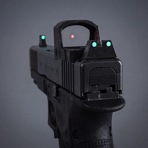 TSA® Big Dot Glow Sights Compatible with Glock® MOS 17 19 45 Gen 1-6 | Tall Height Co-Witness | CNC 7075 Aluminum in Kuwait