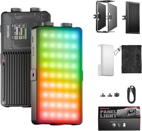 PHOTOOLEX X2077 Panel Light, RGB LED Video Light, Portable Camera Light in Kuwait