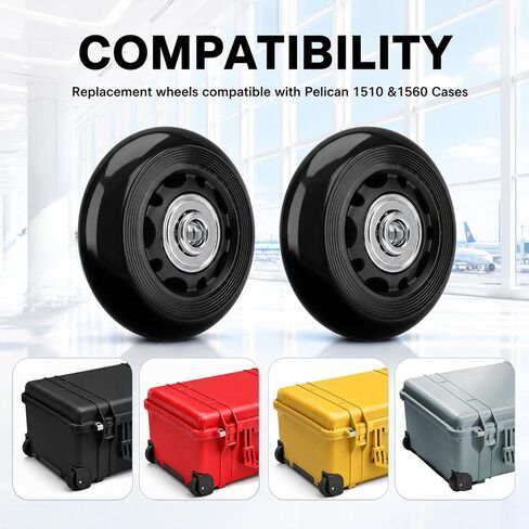 Ronyes Replacement Wheels for Pelican 1510 and 1560 Cases, 2 Pack in Kuwait