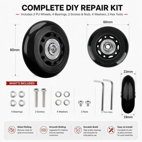 Ronyes Replacement Wheels for Pelican 1510 and 1560 Cases, 2 Pack in Kuwait