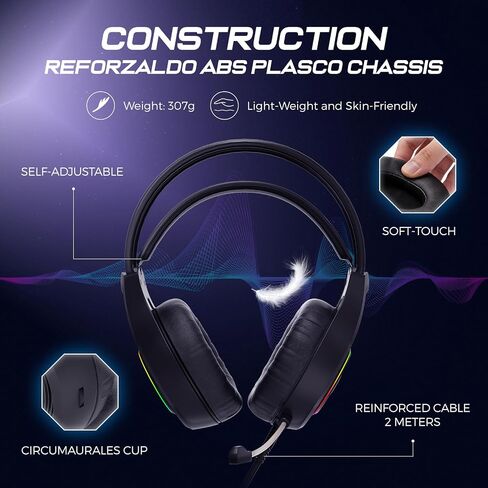 MARVO H8921 Gaming Headset with Mic, Wired Headphones Over Ear, USB Headset with Surround Sound, Noise Canceling Gaming Headphones for PC, PS4/PS5 in Saudi Arabia