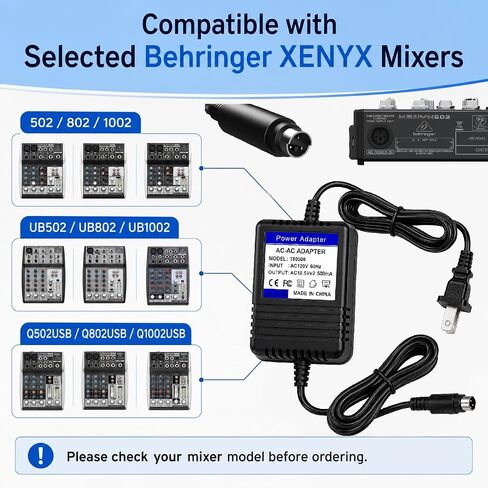 مصدر طاقة 18.5 فولت × 2 AC-AC لخلاطات Behringer XENYX in Kuwait