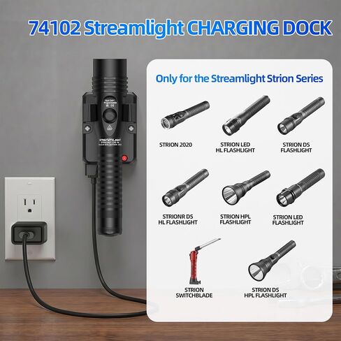 Replacement 74102 Charger Holder Compatible with Strea-mlight Strion Series, Smart Type‑C Charger Base with Fast Charging and Durable in Saudi Arabia