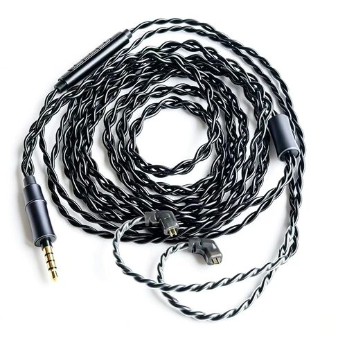 كابل FAAEAL داخل الأذن IEM، 16 كور مطلي بالفضة أسلاك مطورة متوافقة مع KZ AS10 ZS10 TRN V80 CCA C10 للموسيقي Audiophile 0.78mm-2pin 4.9ft 3.5mm أسود-أزرق in Kuwait