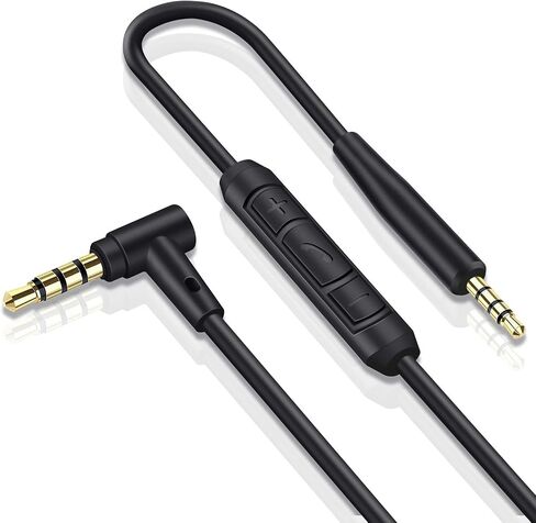 سلك كابل الصوت البديل لسماعات الرأس Bose QuietComfort QC45 QC35II QC35 QC25 NC 700 Soundlink Soundtrue سلك Aux سلك 3.5 مم إلى 2.5 مم على الأذن سلك ميكروفون/جهاز تحكم عن بعد - أسود in Kuwait