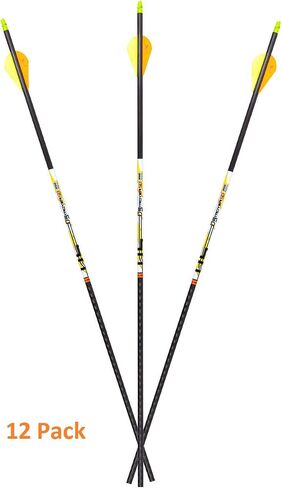 Carbon Express D-Stroyer SD Hunting Arrow Shafts, 12-Pack, Small Diameter .203"ID, High Modulus Carbon Weave, Dual Spine Weight Forward Technology, Laser Checked in Kuwait