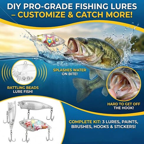 طقم طلاء طُعم الصيد من شابي DIY مع مجموعة خطافات ألوان طلاء طعوم شفافة in Kuwait