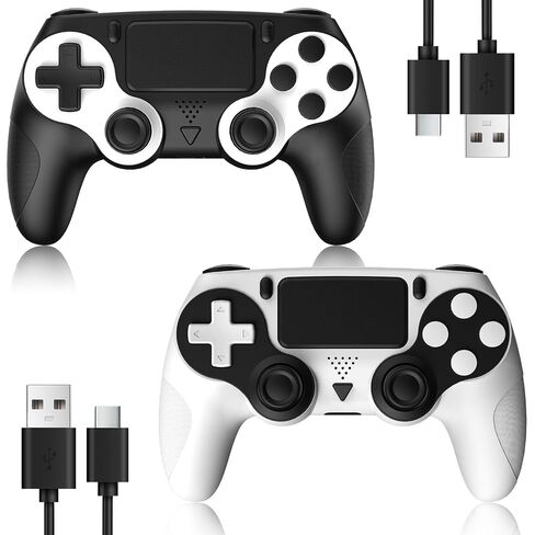 وحدة تحكم لاسلكية من DEFNDR مكونة من قطعتين متوافقة مع جهاز PS4 / Pro/Slim، مع مستشعر حركة 6 محاور/اهتزاز مزدوج/مقبس صوت 3.5 ملم in Kuwait