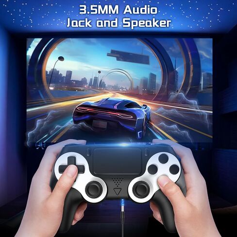 وحدة تحكم لاسلكية من DEFNDR مكونة من قطعتين متوافقة مع جهاز PS4 / Pro/Slim، مع مستشعر حركة 6 محاور/اهتزاز مزدوج/مقبس صوت 3.5 ملم in Kuwait
