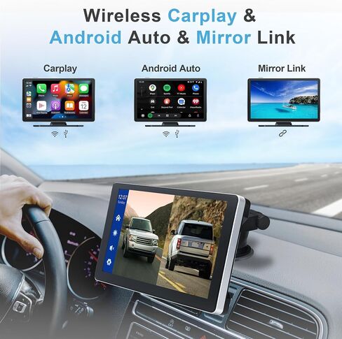 9" Portable Carplay Screen for Car, 4K Front & 1080P Rear Backup Camera in Saudi Arabia