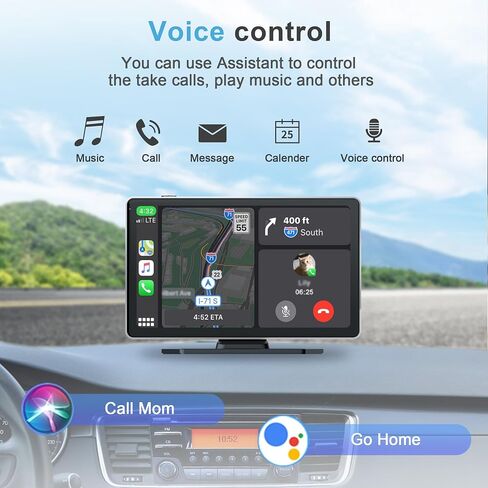 9" Portable Carplay Screen for Car, 4K Front & 1080P Rear Backup Camera in Saudi Arabia