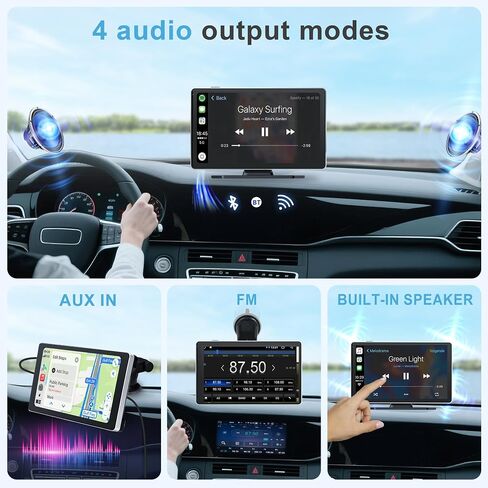 9" Portable Carplay Screen for Car, 4K Front & 1080P Rear Backup Camera in Saudi Arabia