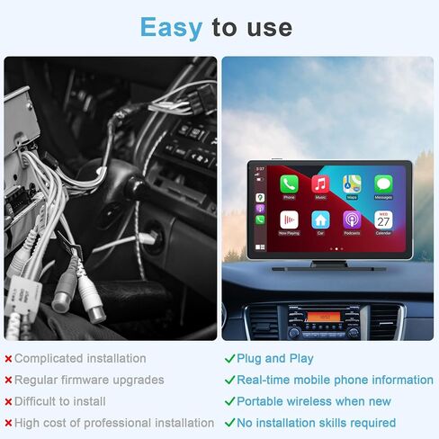 9" Portable Carplay Screen for Car, 4K Front & 1080P Rear Backup Camera in Saudi Arabia