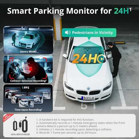BOTSLAB【G980H 3CH】 3 Channel 360° Dash Cam, 128GB SD Card in Kuwait