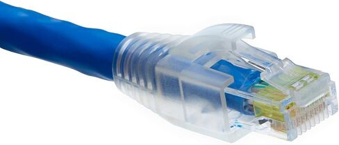trueCABLE RJ45 Strain Relief Boots, 7.0mm Slip-On PVC Plug Cover, Transparent, 100 Pieces in Saudi Arabia