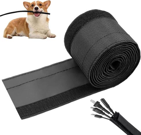 1/2" - 6.6 Ft Dog/Cat Cord Protector, Hook and Loop Cable Sleeve in Kuwait