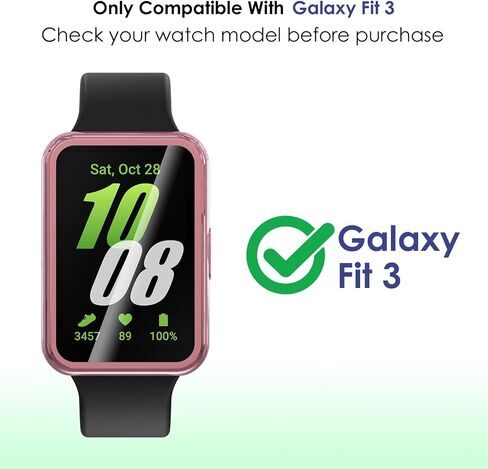 Screen Protector Case Compatible with Samsung Galaxy Fit 3, 5 Pack Overall TPU Cover Ultra-Thin, Shockproof Scratch-Resistant Smartwatch Cases in Saudi Arabia