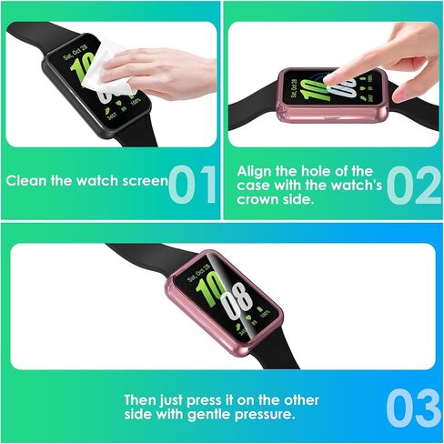 Screen Protector Case Compatible with Samsung Galaxy Fit 3, 5 Pack Overall TPU Cover Ultra-Thin, Shockproof Scratch-Resistant Smartwatch Cases in Saudi Arabia