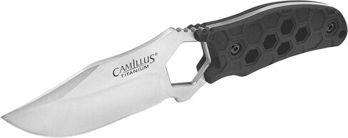 مشط Camillus مقاس 7.25 بوصة، شفرة متينة مقاومة للتآكل 420 من الفولاذ المقاوم للصدأ للاستخدام الخارجي والصيد والتخييم وسكين ذو نصل ثابت، غمد مصبوب مع 4 وظائف إضافية متضمنة in Kuwait