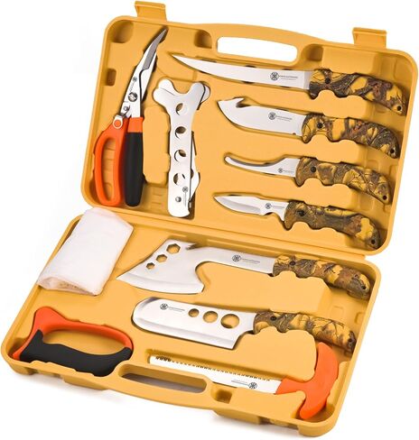 Hunting Deer Knife Set Field Dressing Kit Butcher Game Processor Set, 12 pc in Kuwait