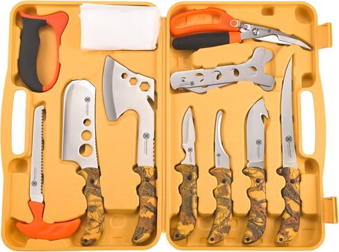 Hunting Deer Knife Set Field Dressing Kit Butcher Game Processor Set, 12 pc in Kuwait