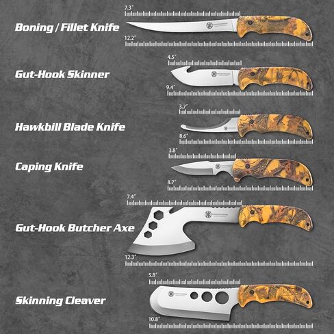 Hunting Deer Knife Set Field Dressing Kit Butcher Game Processor Set, 12 pc in Kuwait